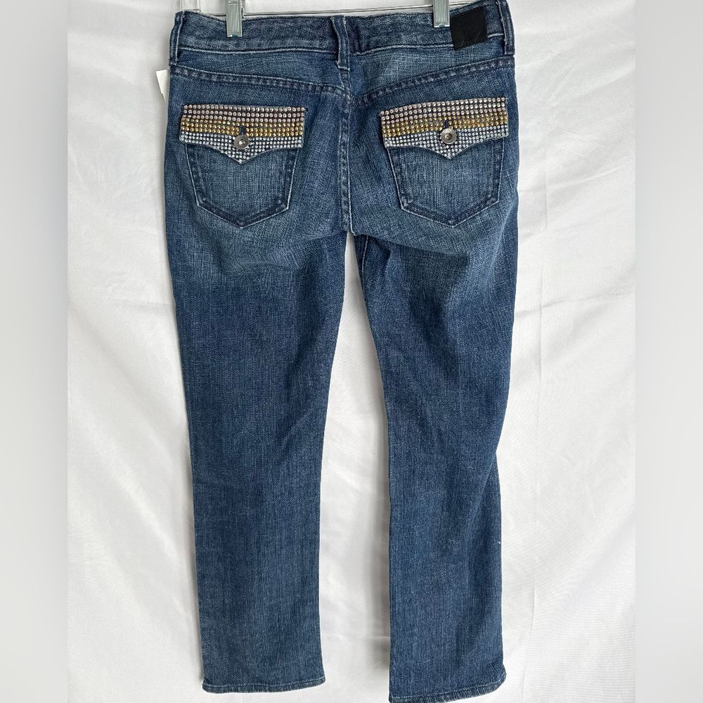 ​X2 Quality Denim Low Rise Rhinestone Embellished Studded Jeans Y2K - Size 0
